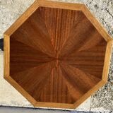 Vintage 1950s wooden tripod side table with octagonal top