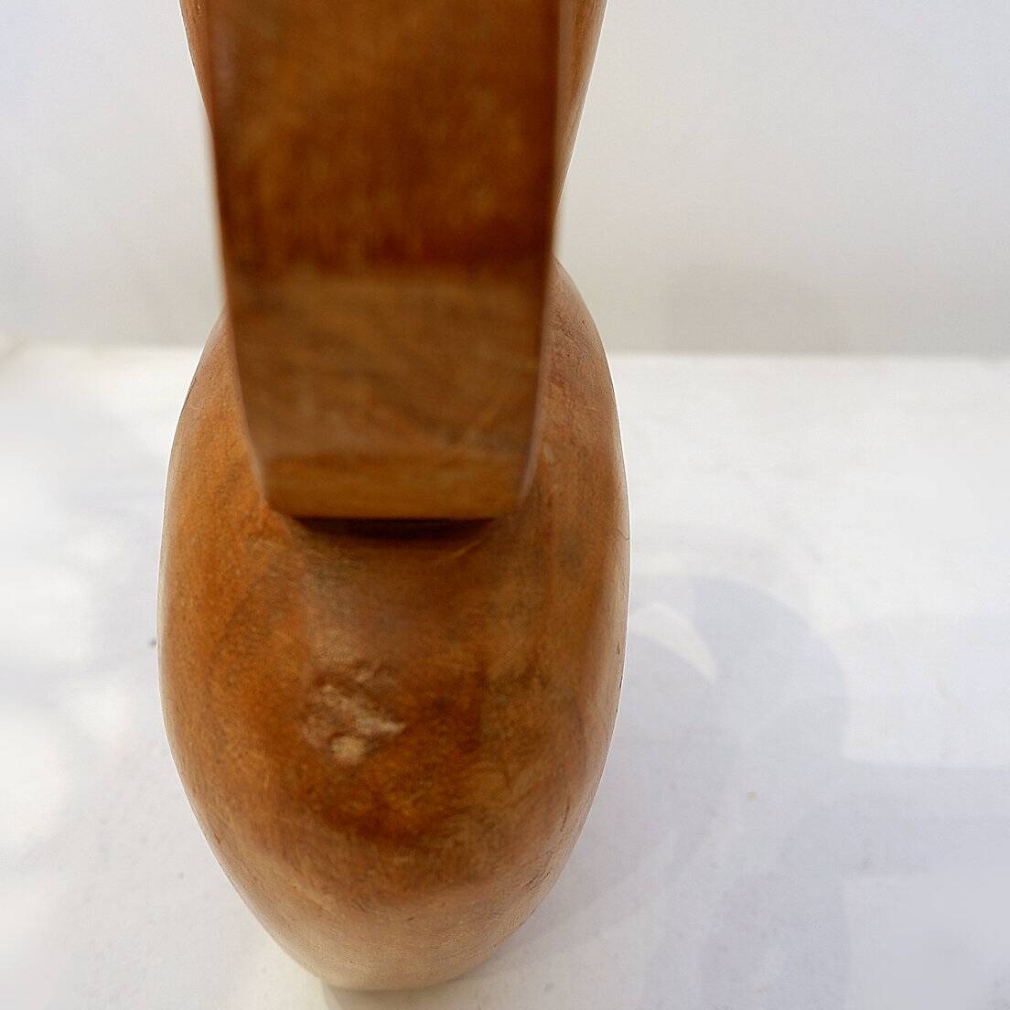 Scandinavian vintage carved teak vase, 1960