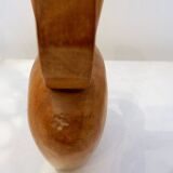 Scandinavian vintage carved teak vase, 1960