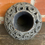 Vintage Design Black Ceramic Ball Vase #D654