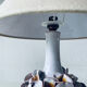 Lampe terre cuite fleur en relief