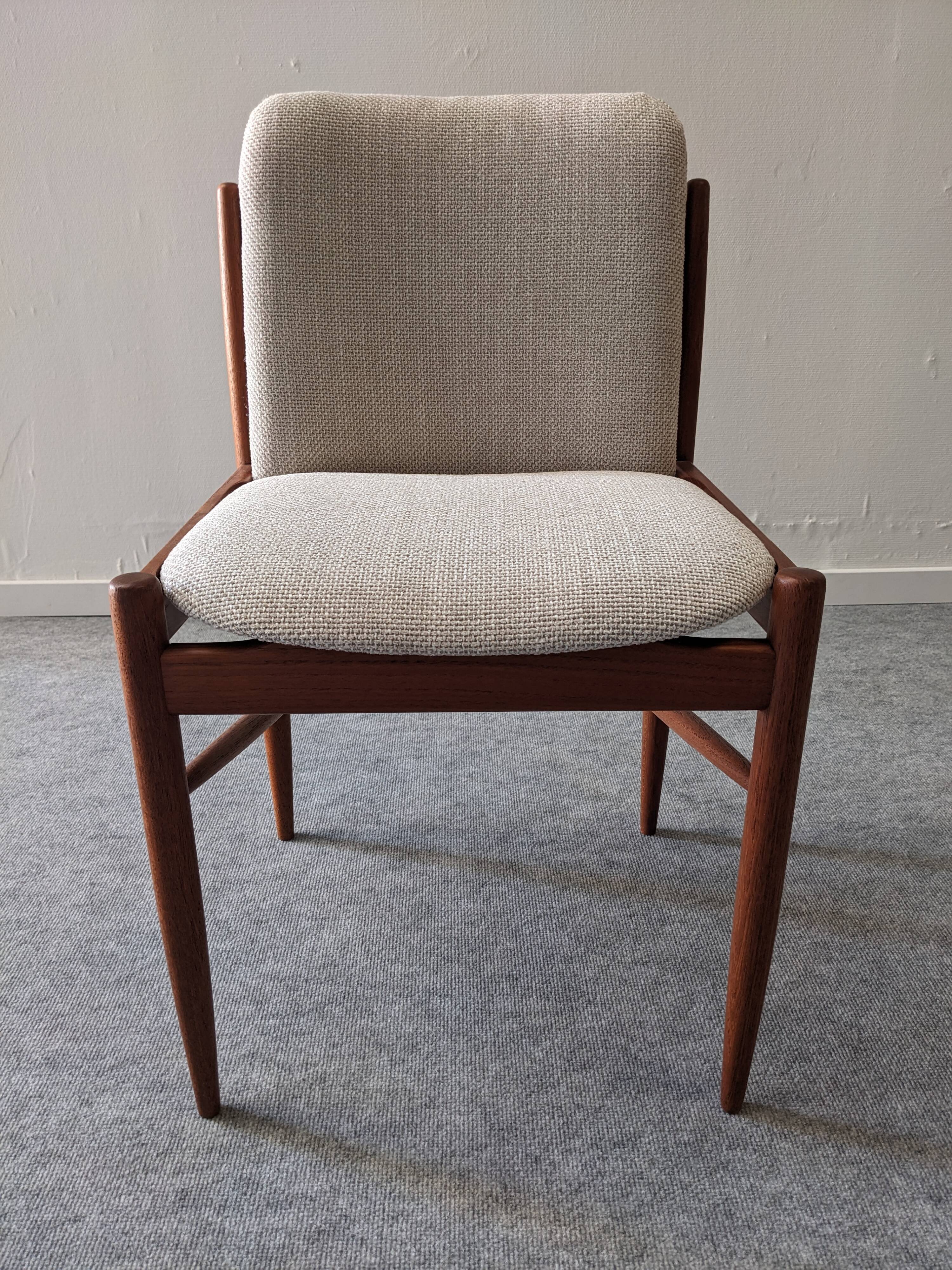 Set of 4 Scandinavian teak chairs, Denmark circa 1960.