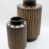 Mid-century modern Scandinavian brutalist pottery vase by Mari Simmulson for Upsala Ekeby, 1970s