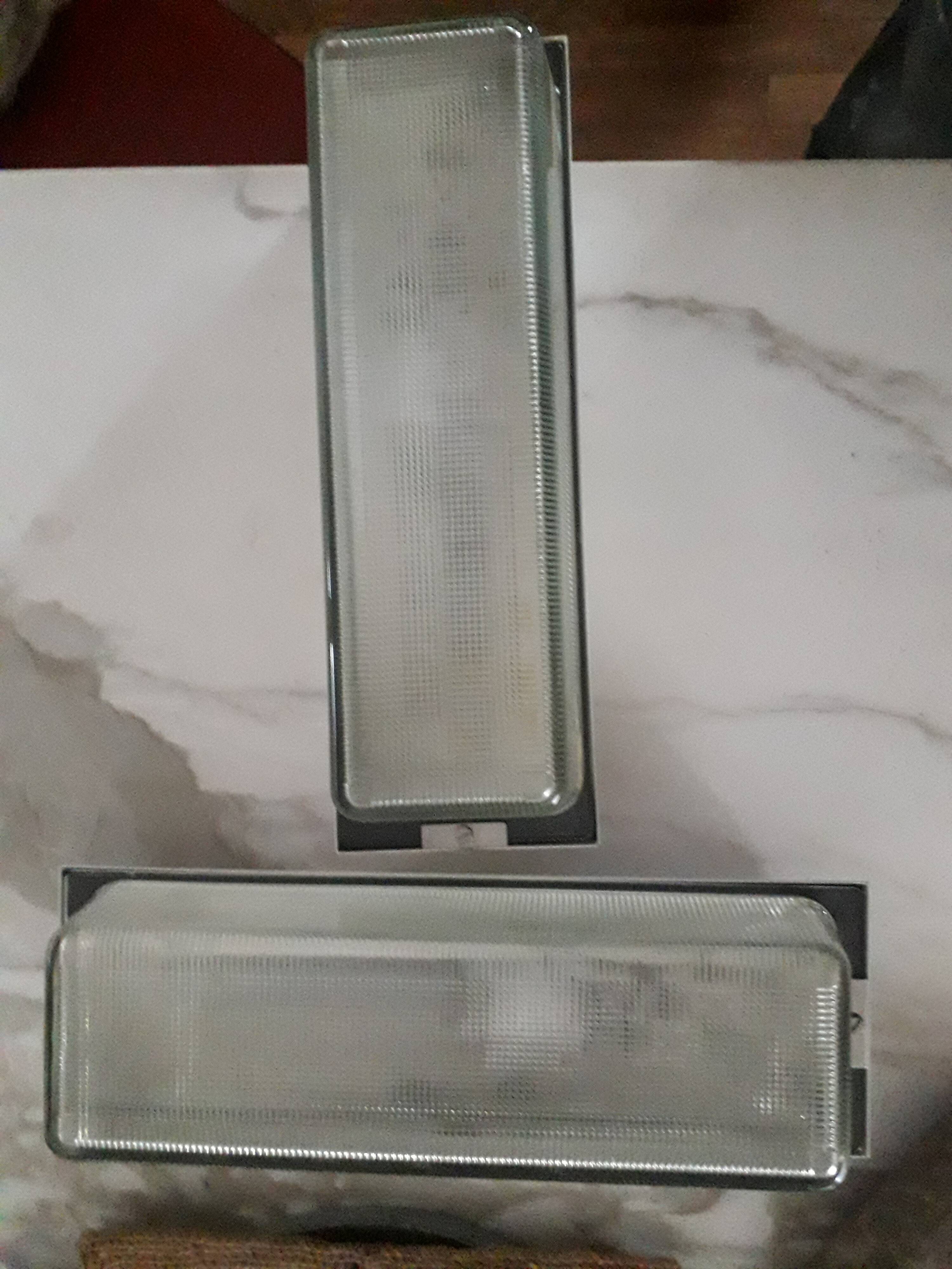 Pair of industrial rectangle wall lights