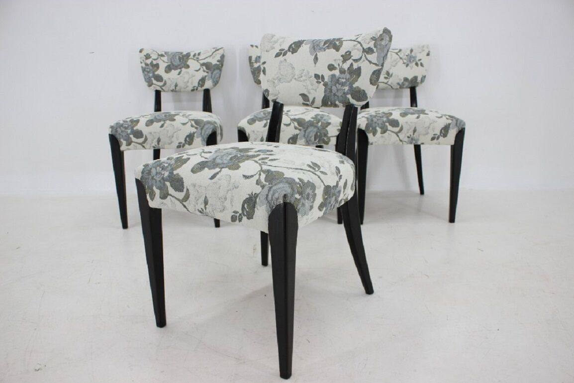 4 1950s Jindrich Halabala dining chairs,Czechoslovakia