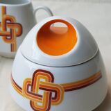 70's coffee maker, sugar bowl and milk pot