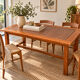 Table exotique Thaïlande en verre et bois massif 