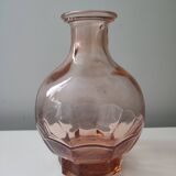 60s pink vase in transparent glass