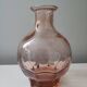 Vase rose année 60 en verre transparent