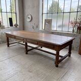 Solid walnut farmhouse castle table 1900 XXL
