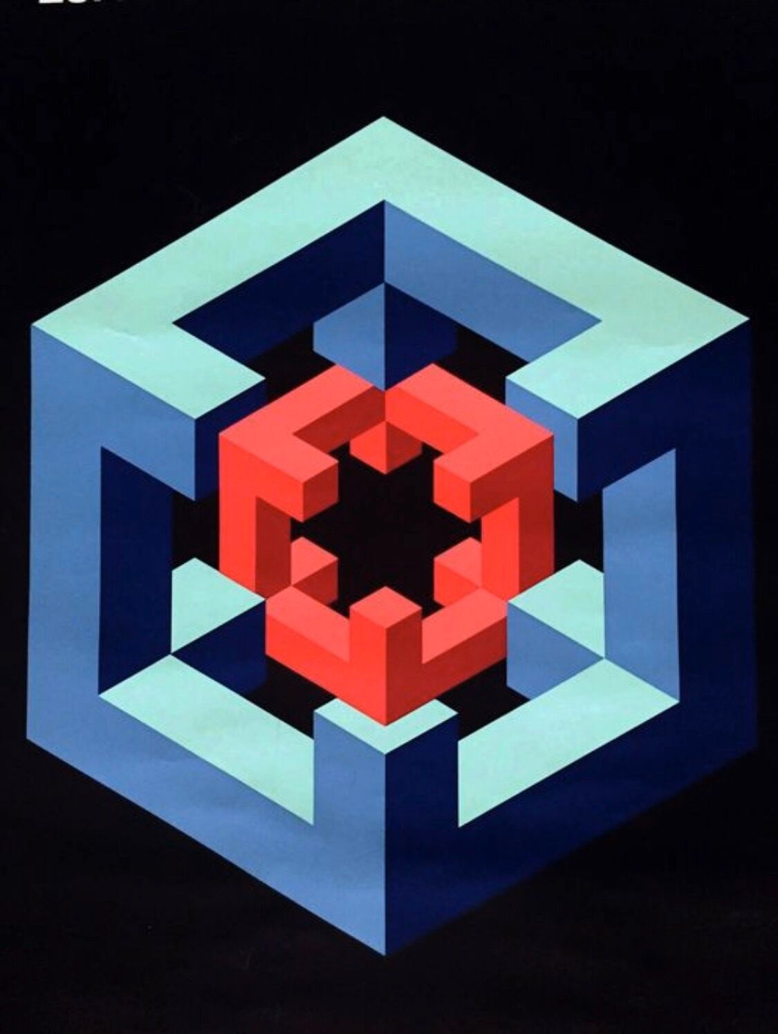 Poster of the Exhibition of Multiple and Contemporary Graphic Arts of Santa-Cruz de Tenerife in 1972