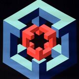 Poster of the Exhibition of Multiple and Contemporary Graphic Arts of Santa-Cruz de Tenerife in 1972