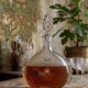 Cognac carafe Daum France Lorraine cross in bubbled crystal, 1960s-70s.