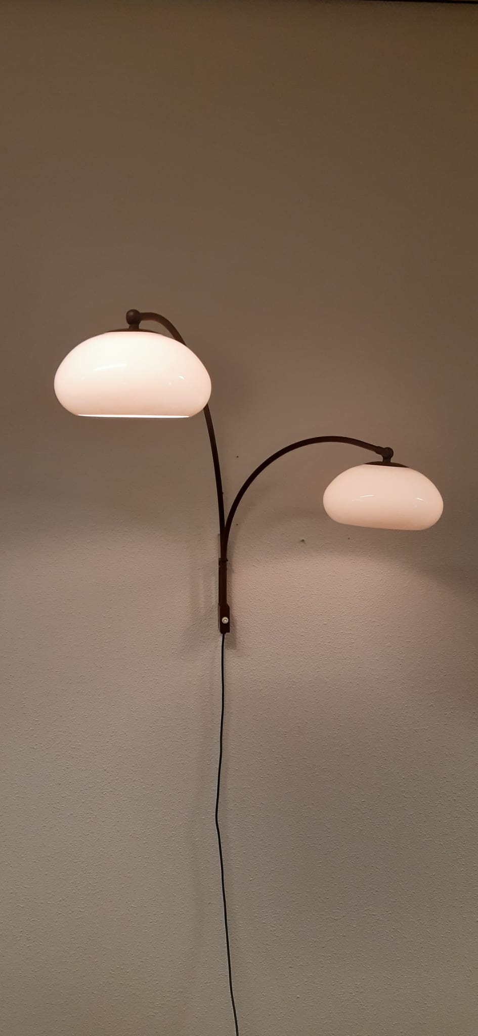 Space Age mushroom doublet arc wall lamp with , Dijkstra 1970s