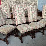 Suite 4 chairs Louis XIII style sheepbone
