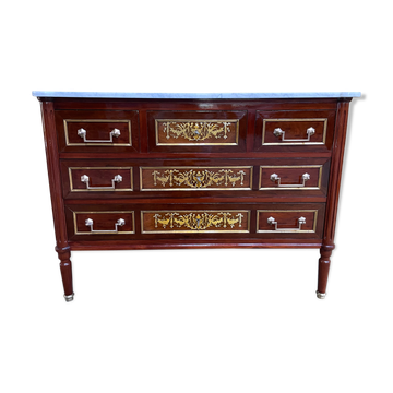 Commode de style Louis XVI en acajou et amarante