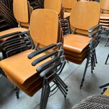 Set of 40 school chairs with armrests, 70s, Netherlands