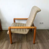 80s cream leather armchair Flàttoto