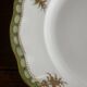 Vintage large round green porcelain serving platter with gold trim from Lim