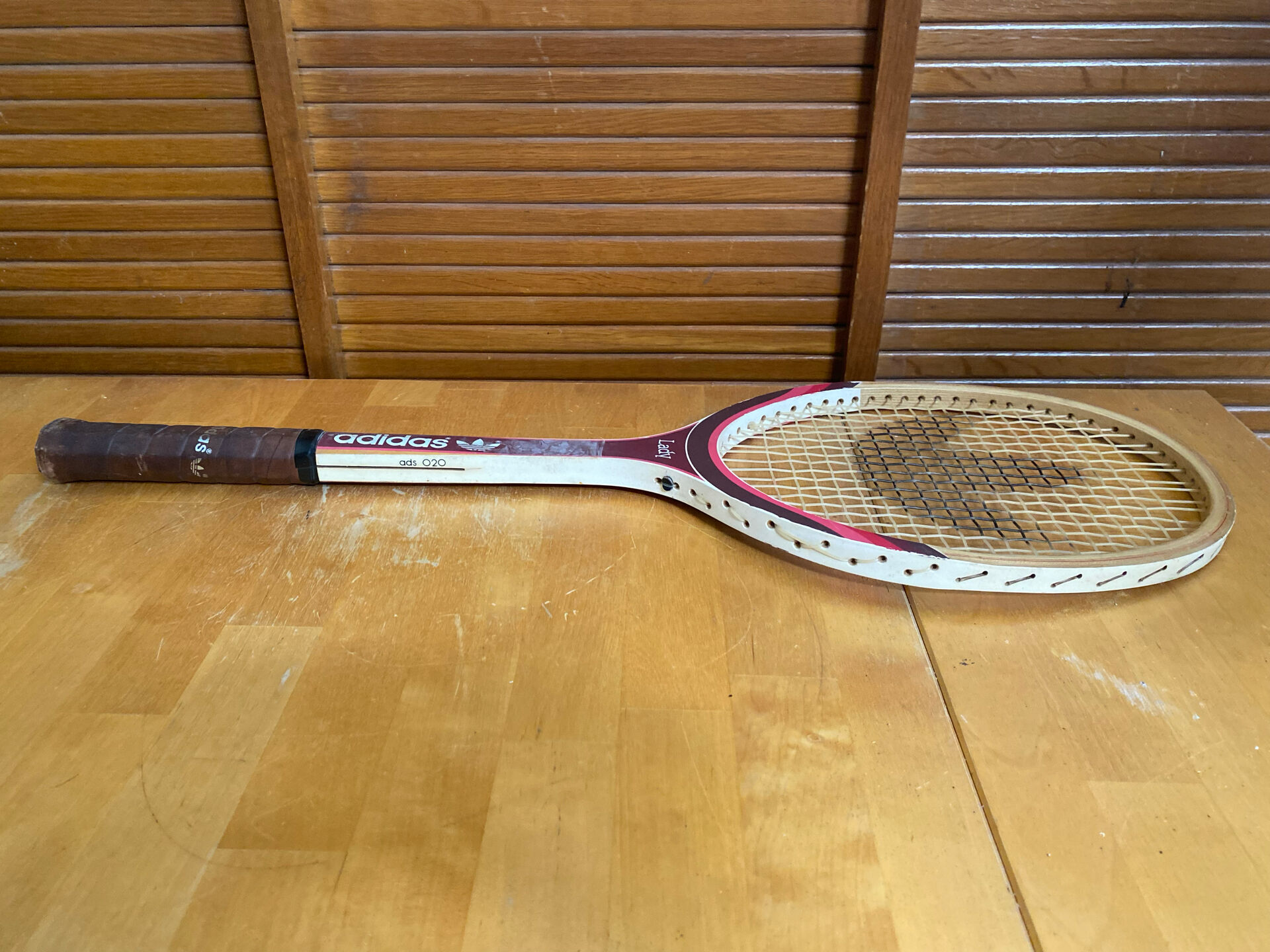 Vintage ADIDAS Lady Wooden Tennis Racket + COQ SPORTIF Case