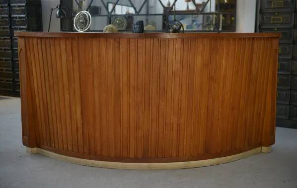 1950s curved oak counter/bar