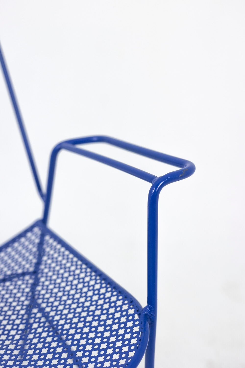 Pair of openwork iron armchairs, 1960s