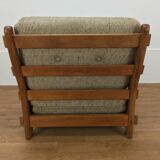 Brutalist chair with oak feathers