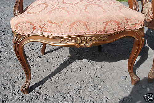 Bergères style Louis XV armchairs in Walnut