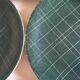 set of 6 flat plates in low-century 50's iron earth faience