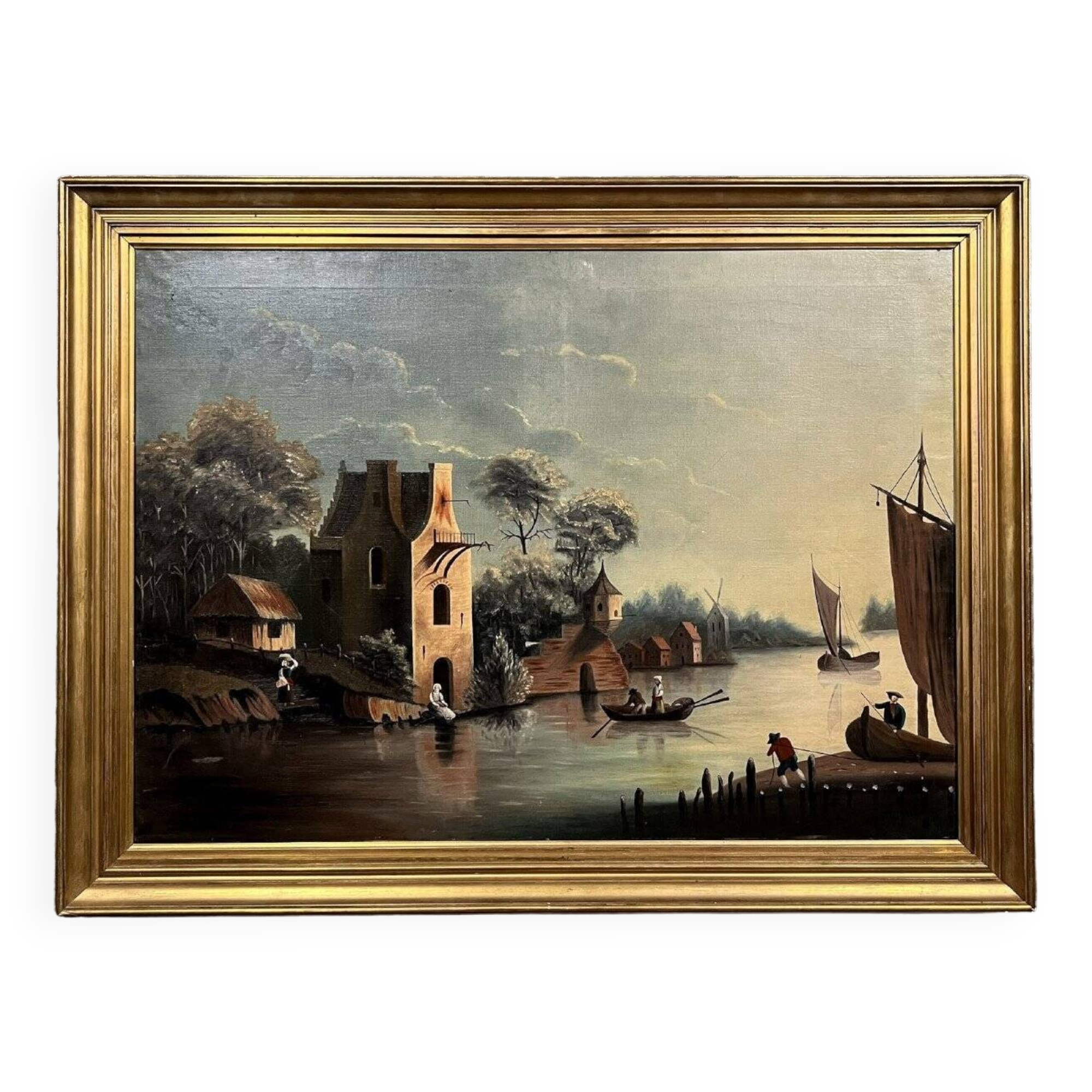 19th century Dutch School: Very important oil painting on canvas circa 1880