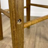 Round vintage wooden bar stool