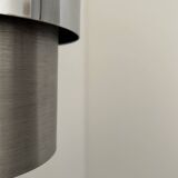 Pair of vintage wall lights, brushed metal and chrome, France 1970