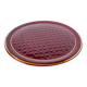 Large burgundy barbotine ceramic cake dish with braided effect 1960