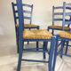 Lot of 4 decked blue chairs