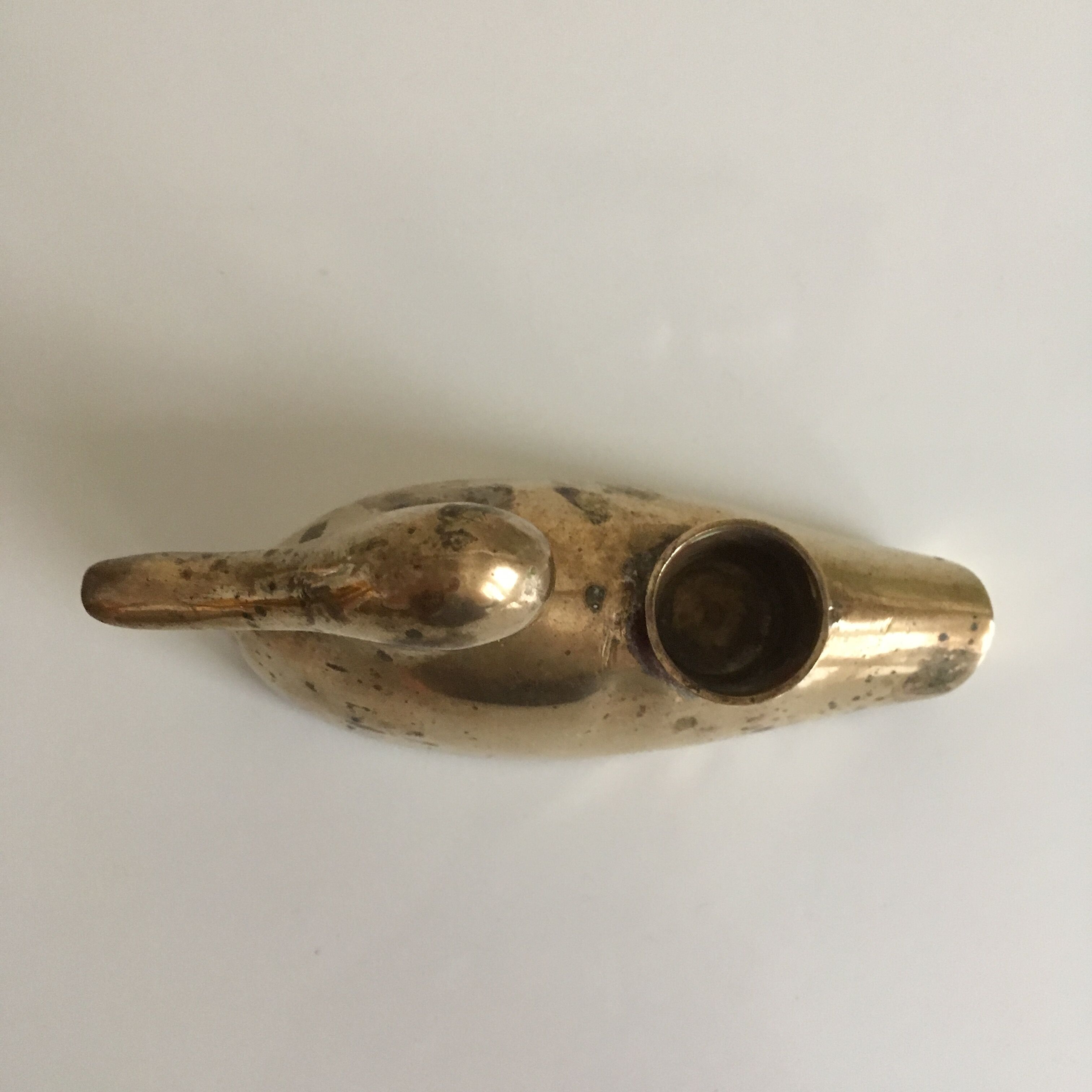 Brass candle in duck design