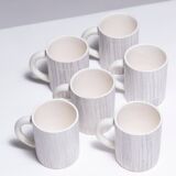 Set of 6 porcelain mugs, fasold & stauch, 1960s
