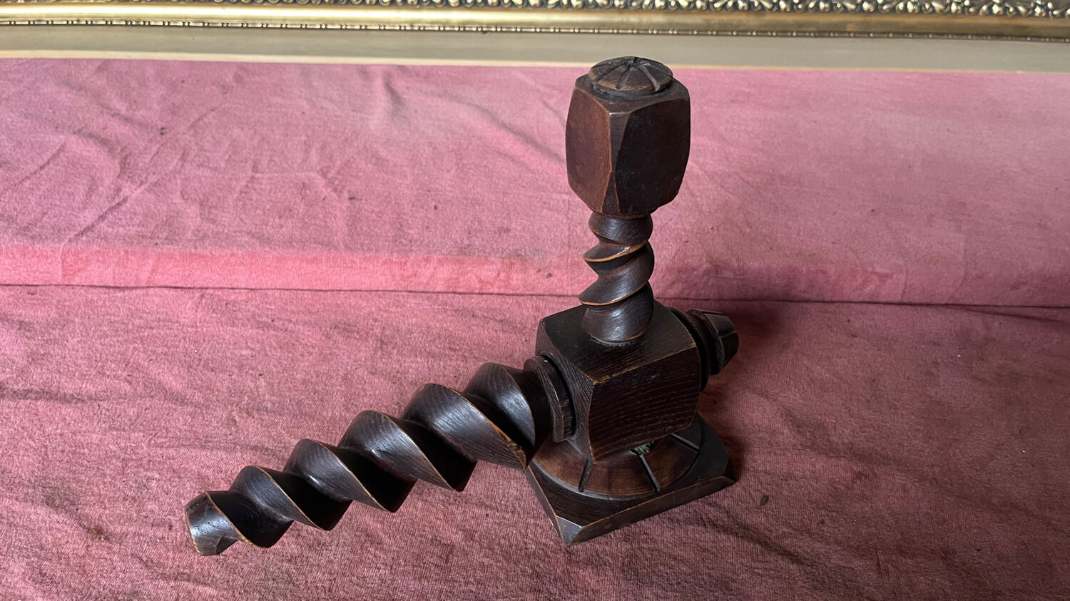 Applique bois tourné années 50