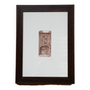Vintage painting with ash frame, 1970-1980