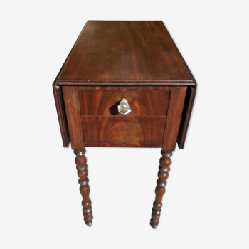 Antique victorian table, mahogany drop-leaf worktable, side table, circa 1880