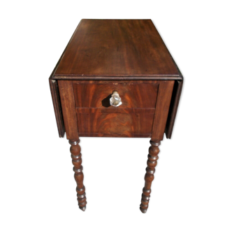 Antique victorian table, mahogany drop-leaf worktable, side table, circa 1880