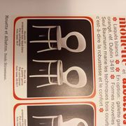 Set of 4 vintage Mouette chairs by Baumann in black wood from the 1960s.