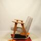 Vintage armchair brown granola oak wood design by Chierowski 366