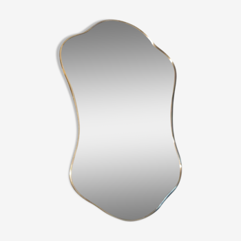 Miroir asymétrique forme libre rétroviseur vintage 54 cm X 34 cm