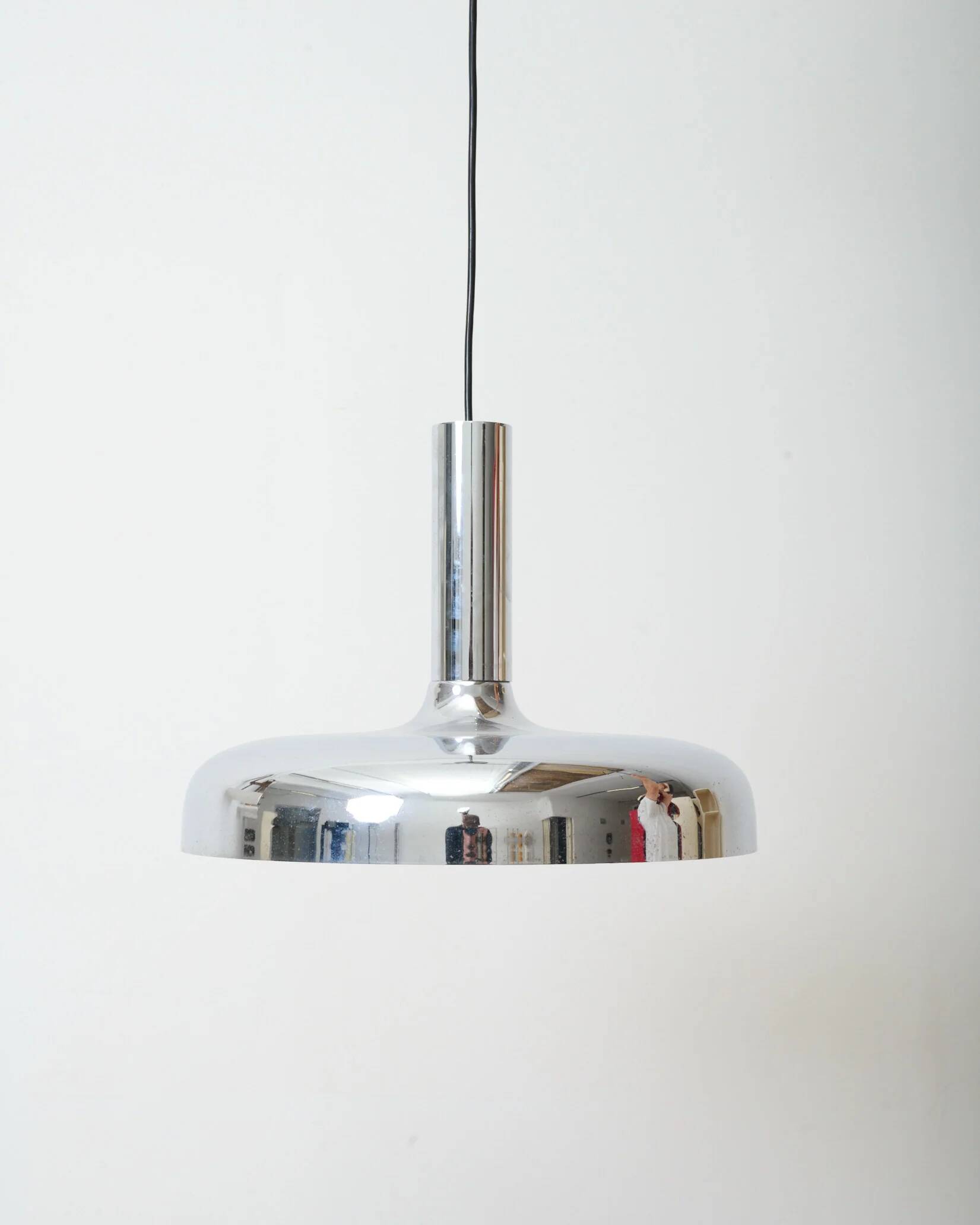 Space Age chrome pendant light, 1970s