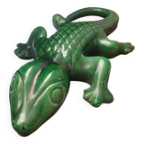 Green ceramic lizard