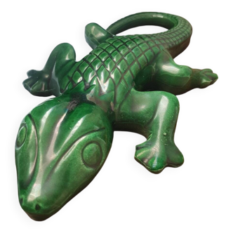 Green ceramic lizard