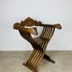 Chaise Florentine Savonarole pliante, bois, style renaissance