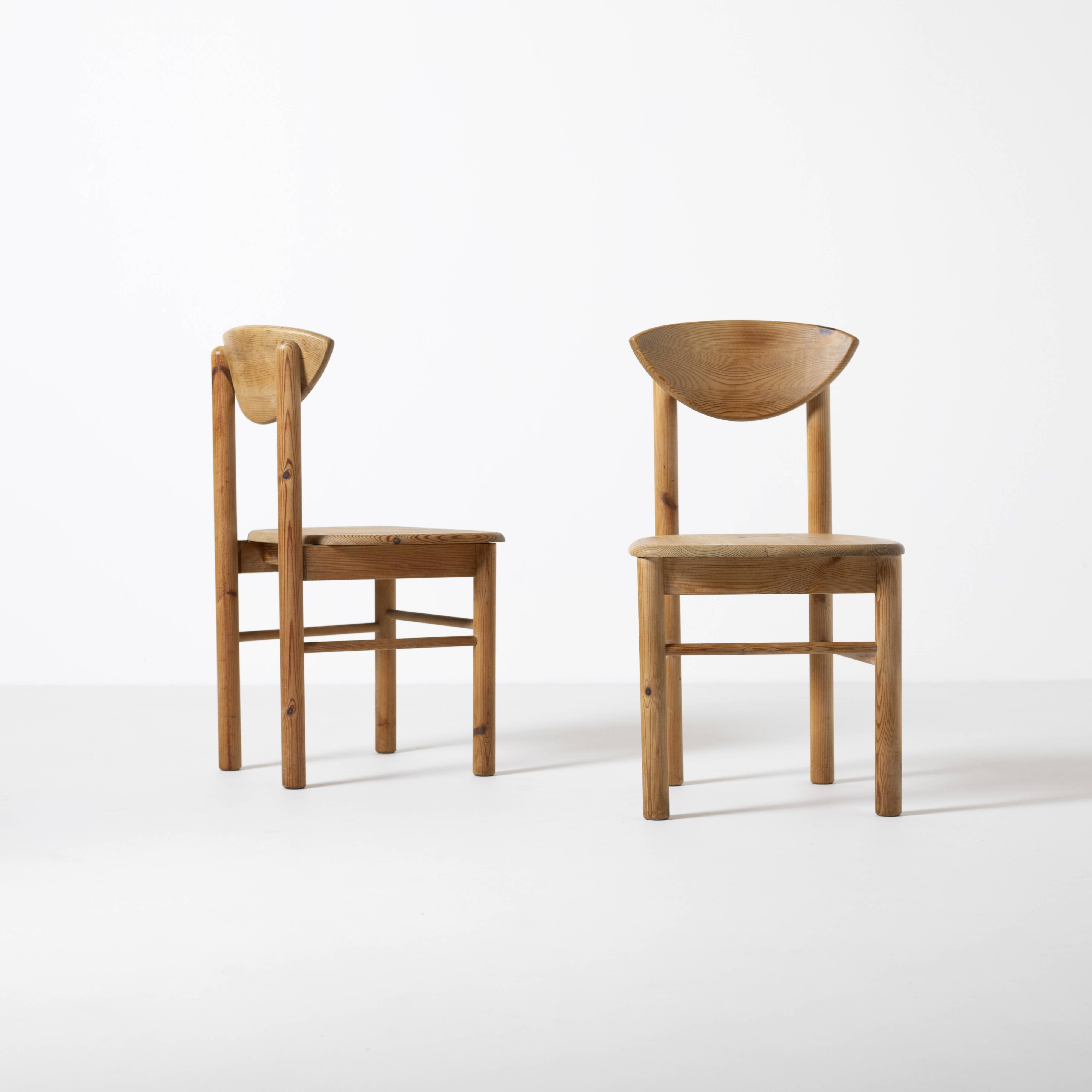 Set of 4 pine dining chairs attributed to Rainer Daumiller, Denmark, 1970s