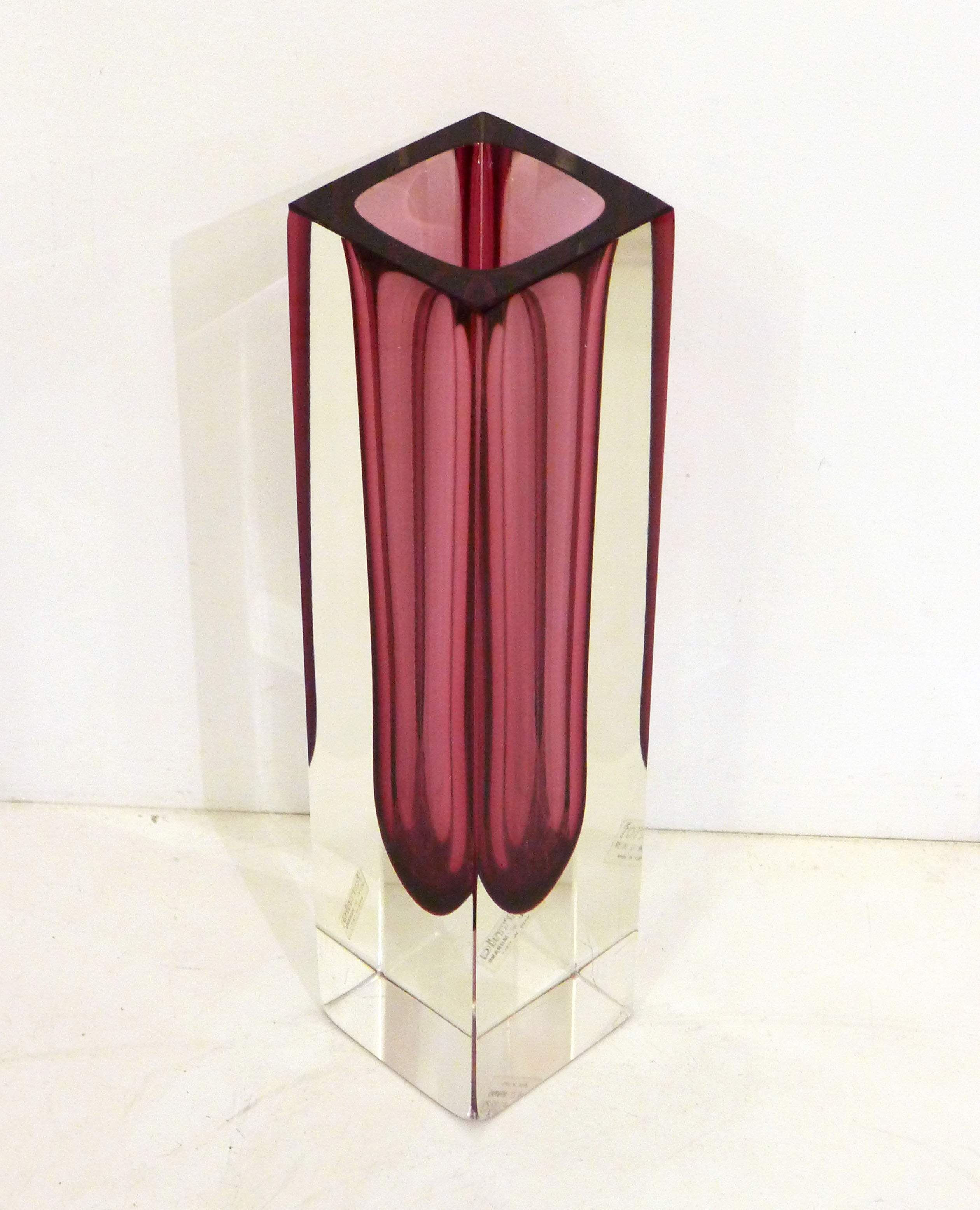 Large sommerso vase, Murano glass