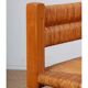 Pair of turned wooden corner chairs with rush seats, 1940.